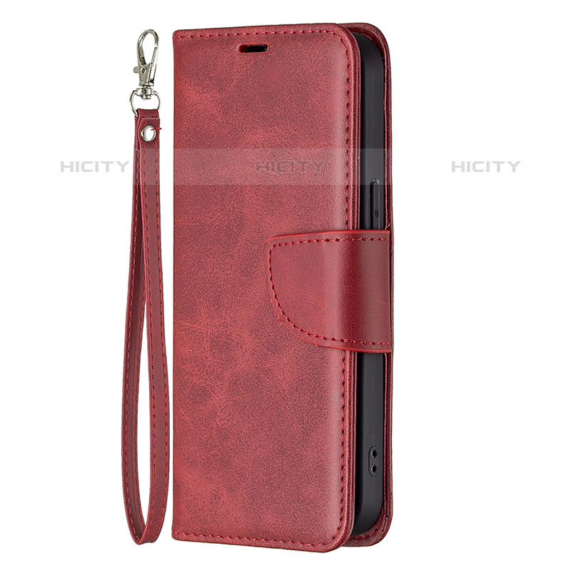 Coque Portefeuille Livre Cuir Etui Clapet L01 pour Apple iPhone 15 Pro Max Rouge Plus