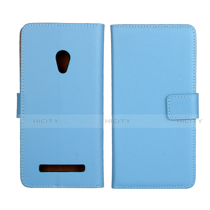 Coque Portefeuille Livre Cuir Etui Clapet L01 pour Asus Zenfone 5 Bleu Ciel Plus