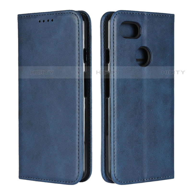 Coque Portefeuille Livre Cuir Etui Clapet L01 pour Google Pixel 3 Bleu Plus