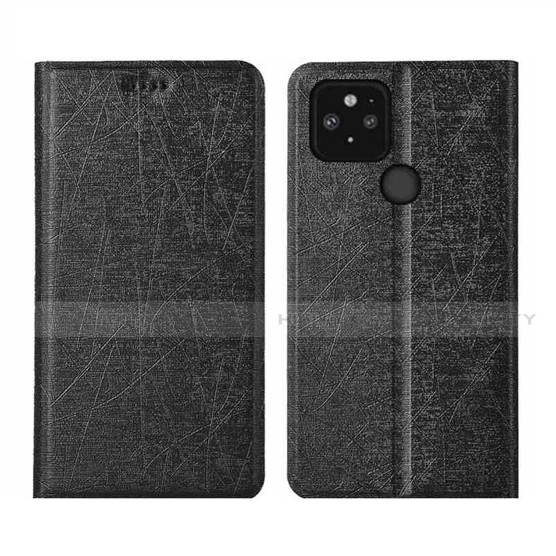 Coque Portefeuille Livre Cuir Etui Clapet L01 pour Google Pixel 5 Noir Plus