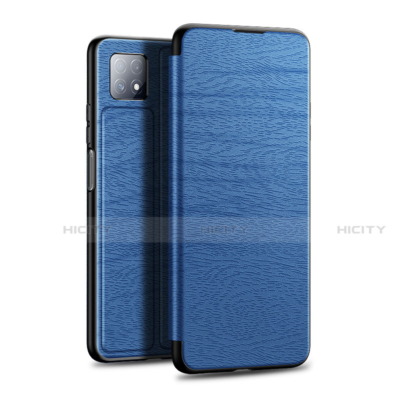 Coque Portefeuille Livre Cuir Etui Clapet L01 pour Huawei Enjoy 20 5G Bleu Plus