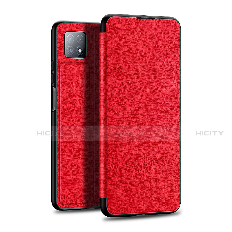 Coque Portefeuille Livre Cuir Etui Clapet L01 pour Huawei Enjoy 20 5G Rouge Plus