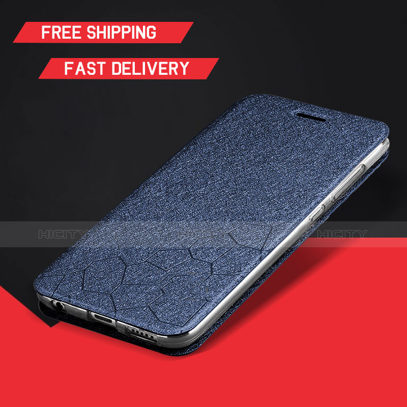 Coque Portefeuille Livre Cuir Etui Clapet L01 pour Huawei Enjoy 9 Plus Bleu Plus