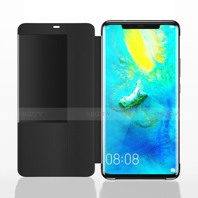 Coque Portefeuille Livre Cuir Etui Clapet L01 pour Huawei Mate 20 Pro Noir Plus