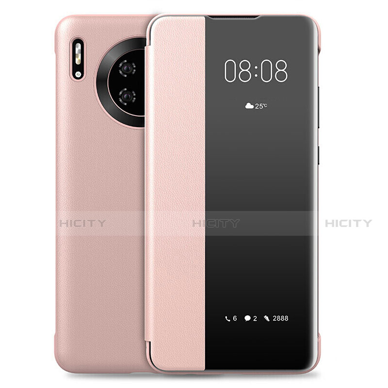 Coque Portefeuille Livre Cuir Etui Clapet L01 pour Huawei Mate 30 5G Or Rose Plus