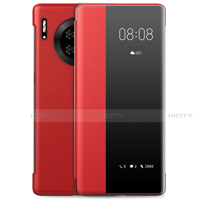 Coque Portefeuille Livre Cuir Etui Clapet L01 pour Huawei Mate 30 Pro 5G Rouge Plus