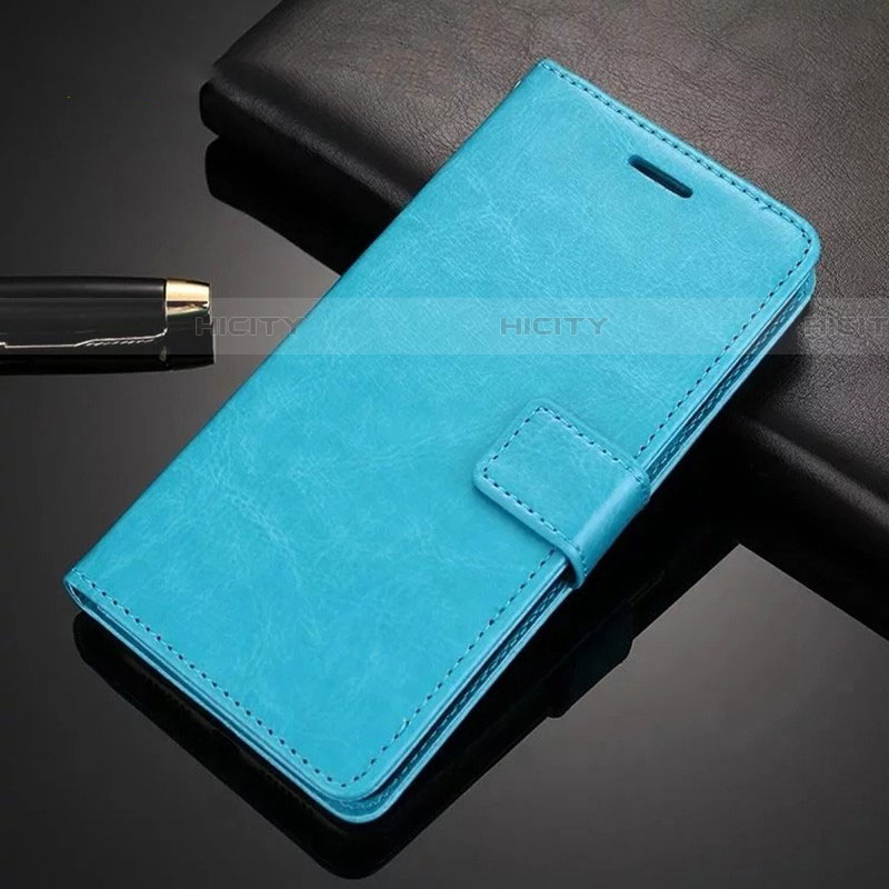 Coque Portefeuille Livre Cuir Etui Clapet L01 pour Huawei Nova 5i Pro Bleu Ciel Plus