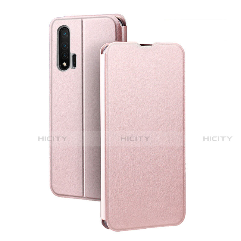 Coque Portefeuille Livre Cuir Etui Clapet L01 pour Huawei Nova 6 5G Or Rose Plus