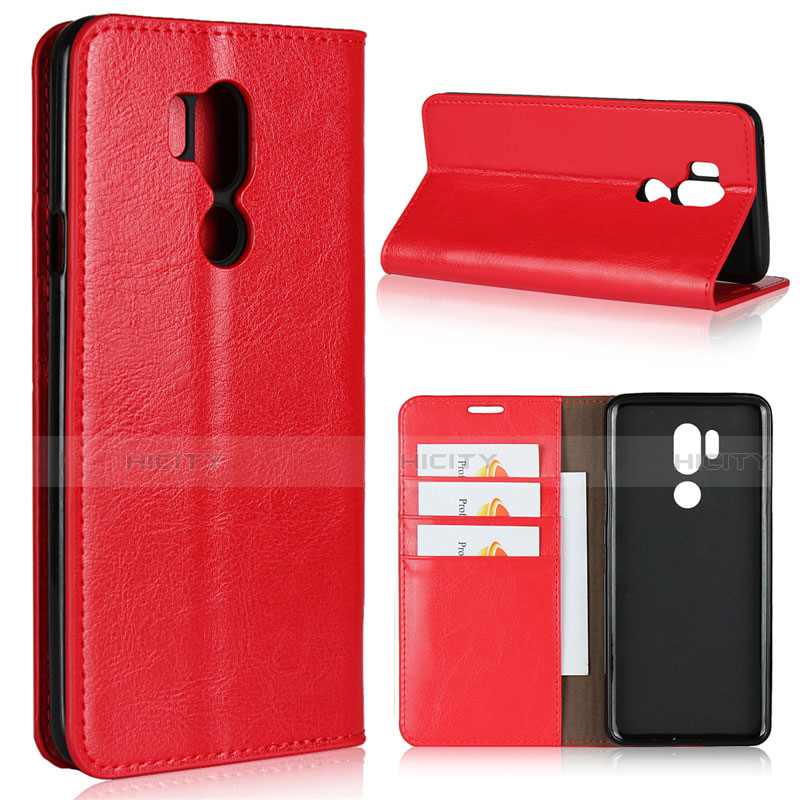 Coque Portefeuille Livre Cuir Etui Clapet L01 pour LG G7 Rouge Plus