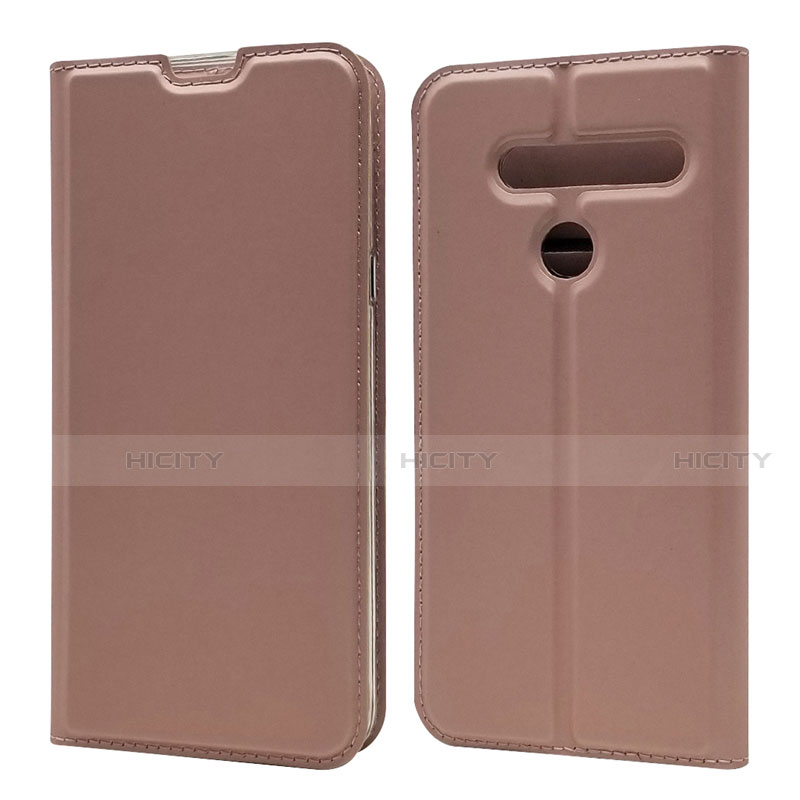 Coque Portefeuille Livre Cuir Etui Clapet L01 pour LG G8 ThinQ Or Rose Plus