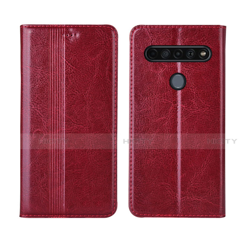 Coque Portefeuille Livre Cuir Etui Clapet L01 pour LG K41S Vin Rouge Plus