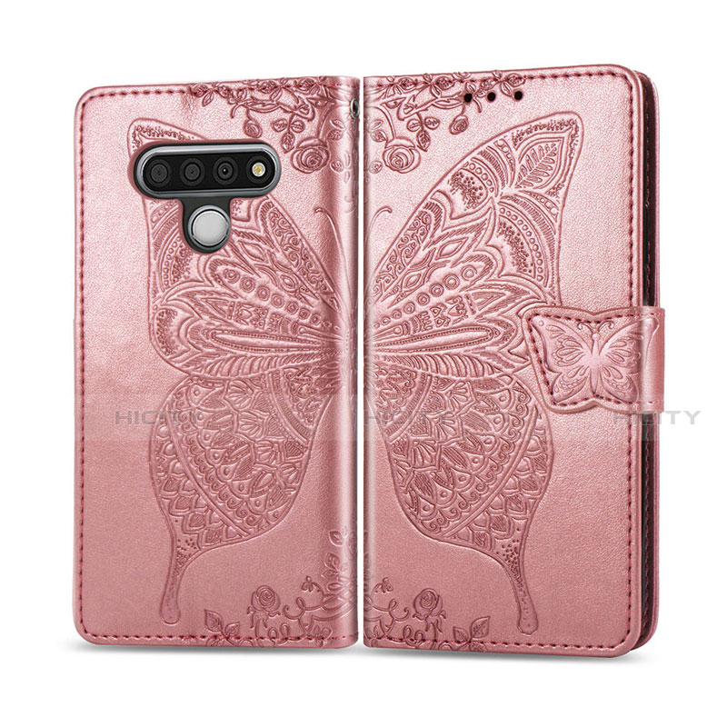 Coque Portefeuille Livre Cuir Etui Clapet L01 pour LG Stylo 6 Or Rose Plus