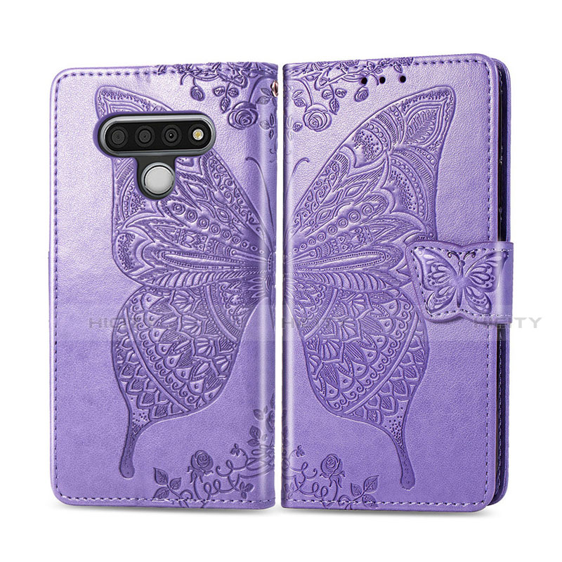 Coque Portefeuille Livre Cuir Etui Clapet L01 pour LG Stylo 6 Violet Clair Plus