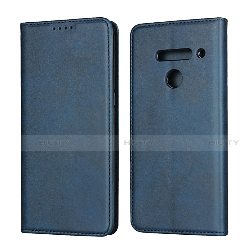 Coque Portefeuille Livre Cuir Etui Clapet L01 pour LG V50 ThinQ 5G Bleu Plus