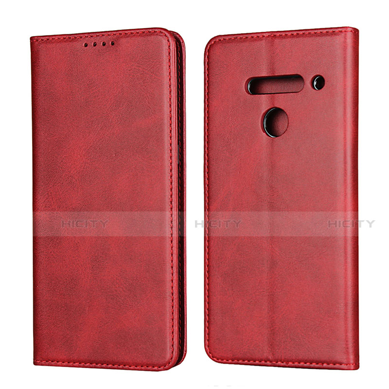 Coque Portefeuille Livre Cuir Etui Clapet L01 pour LG V50 ThinQ 5G Rouge Plus