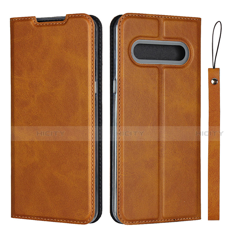 Coque Portefeuille Livre Cuir Etui Clapet L01 pour LG V60 ThinQ 5G Orange Plus