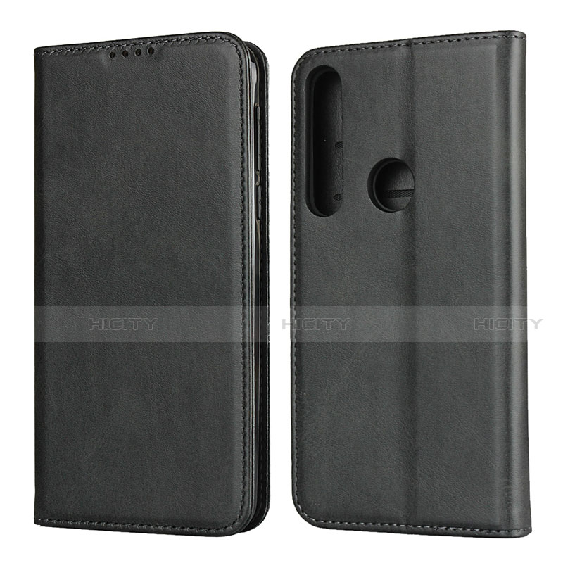 Coque Portefeuille Livre Cuir Etui Clapet L01 pour Motorola Moto G8 Play Noir Plus