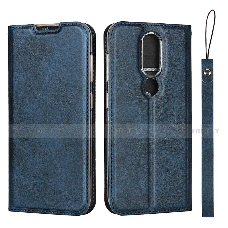 Coque Portefeuille Livre Cuir Etui Clapet L01 pour Nokia 4.2 Bleu Plus