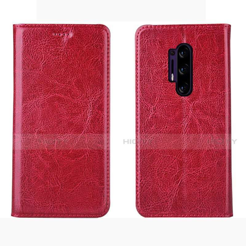 Coque Portefeuille Livre Cuir Etui Clapet L01 pour OnePlus 8 Pro Rouge Plus