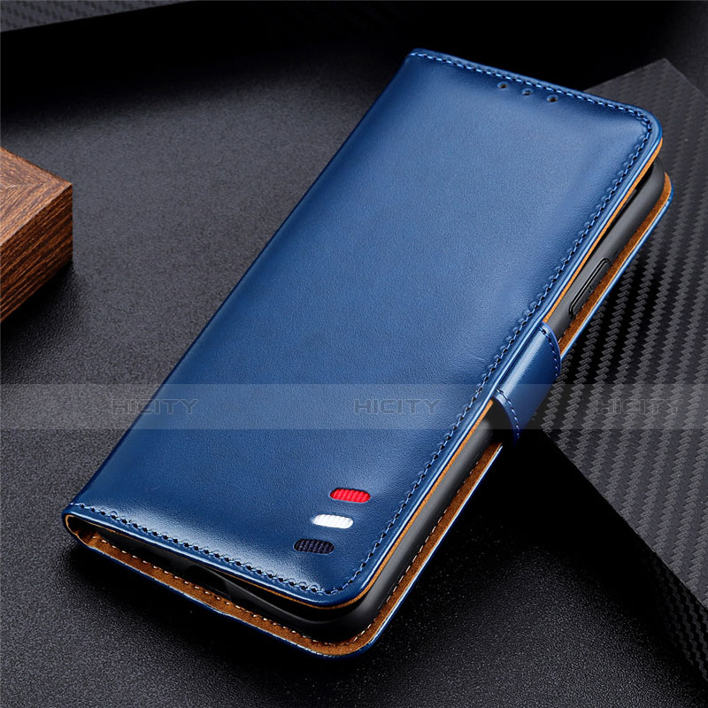 Coque Portefeuille Livre Cuir Etui Clapet L01 pour OnePlus Nord N10 5G Bleu Plus