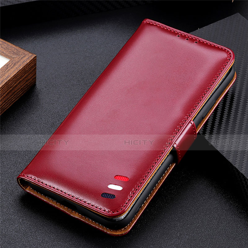 Coque Portefeuille Livre Cuir Etui Clapet L01 pour OnePlus Nord N100 Vin Rouge Plus