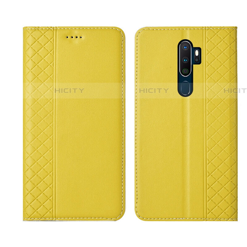 Coque Portefeuille Livre Cuir Etui Clapet L01 pour Oppo A11 Jaune Plus