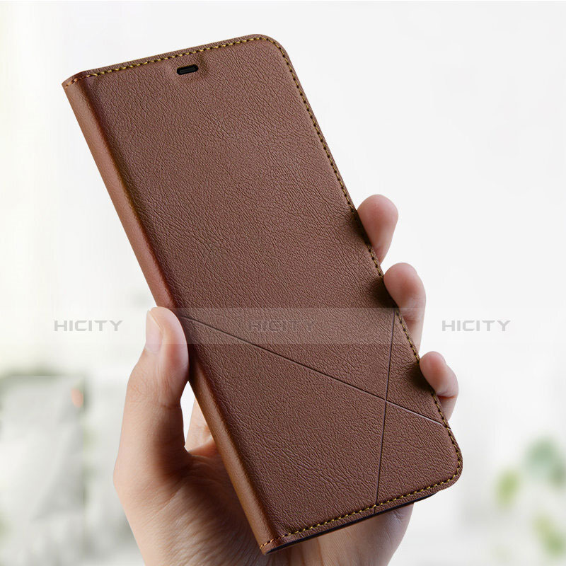 Coque Portefeuille Livre Cuir Etui Clapet L01 pour Oppo A7 Marron Plus