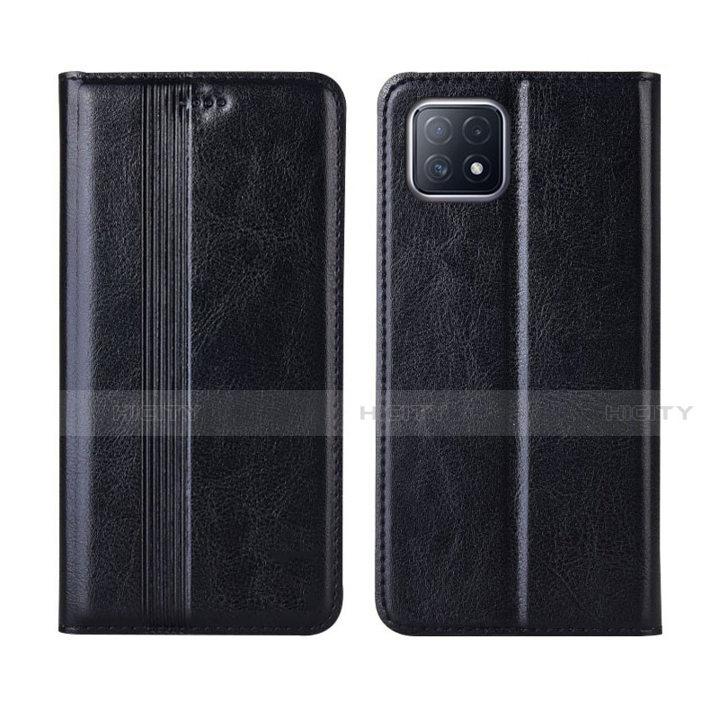 Coque Portefeuille Livre Cuir Etui Clapet L01 pour Oppo A72 5G Noir Plus