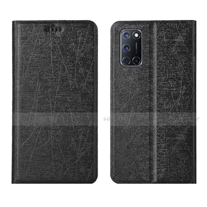 Coque Portefeuille Livre Cuir Etui Clapet L01 pour Oppo A72 Noir Plus