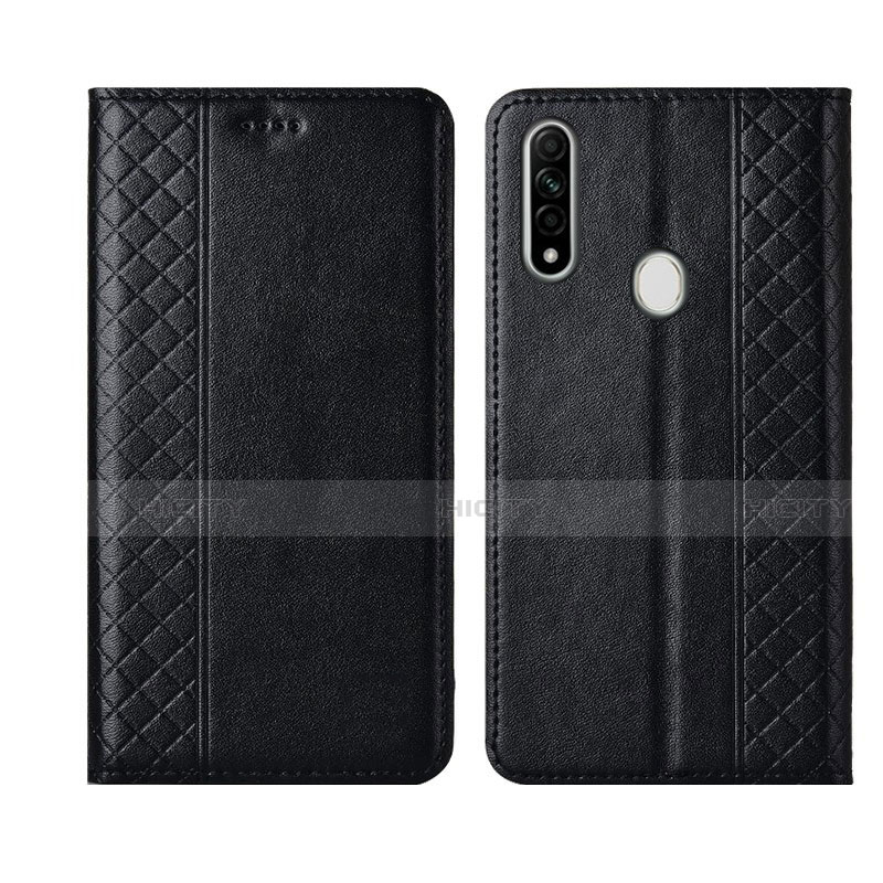 Coque Portefeuille Livre Cuir Etui Clapet L01 pour Oppo A8 Noir Plus