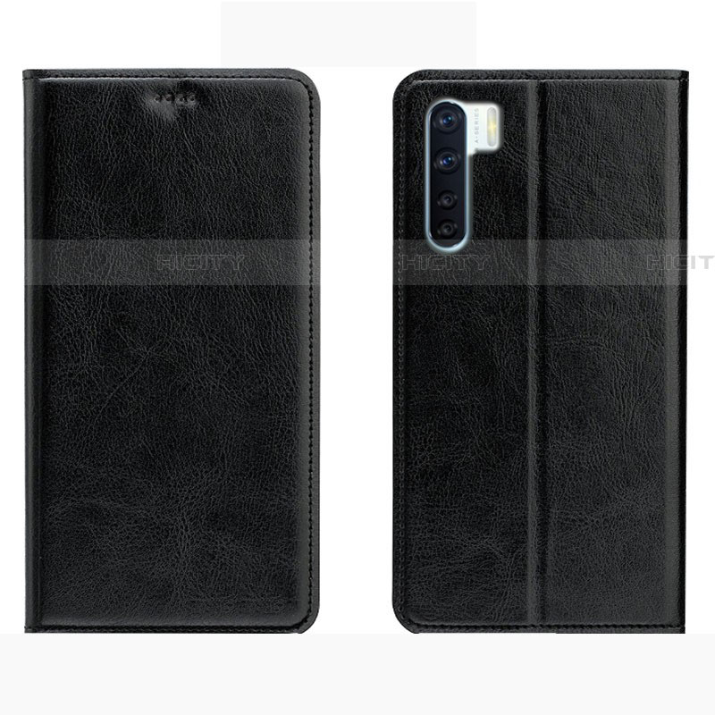 Coque Portefeuille Livre Cuir Etui Clapet L01 pour Oppo A91 Noir Plus