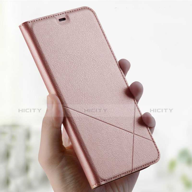 Coque Portefeuille Livre Cuir Etui Clapet L01 pour Oppo AX7 Or Rose Plus