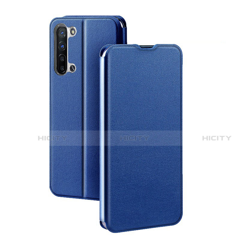 Coque Portefeuille Livre Cuir Etui Clapet L01 pour Oppo F15 Bleu Plus