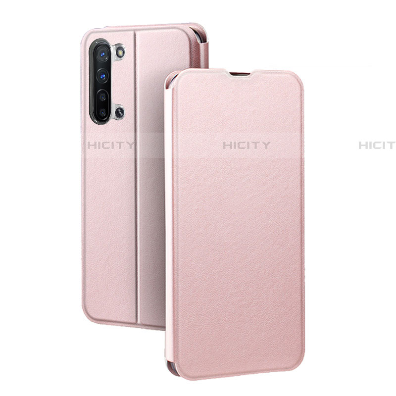 Coque Portefeuille Livre Cuir Etui Clapet L01 pour Oppo Find X2 Lite Or Rose Plus