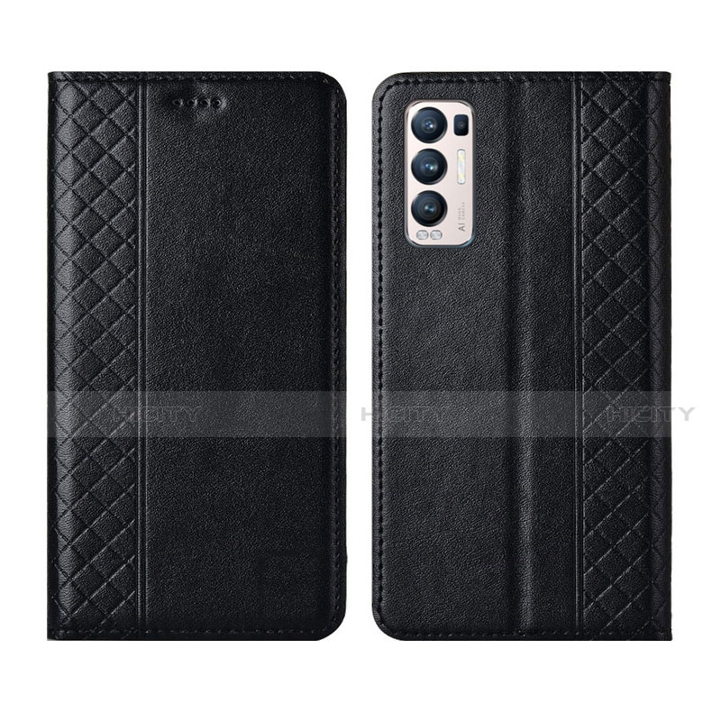 Coque Portefeuille Livre Cuir Etui Clapet L01 pour Oppo Find X3 Neo 5G Noir Plus