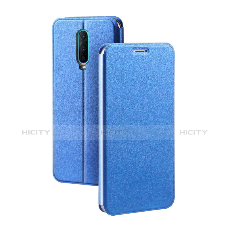 Coque Portefeuille Livre Cuir Etui Clapet L01 pour Oppo R17 Pro Bleu Plus