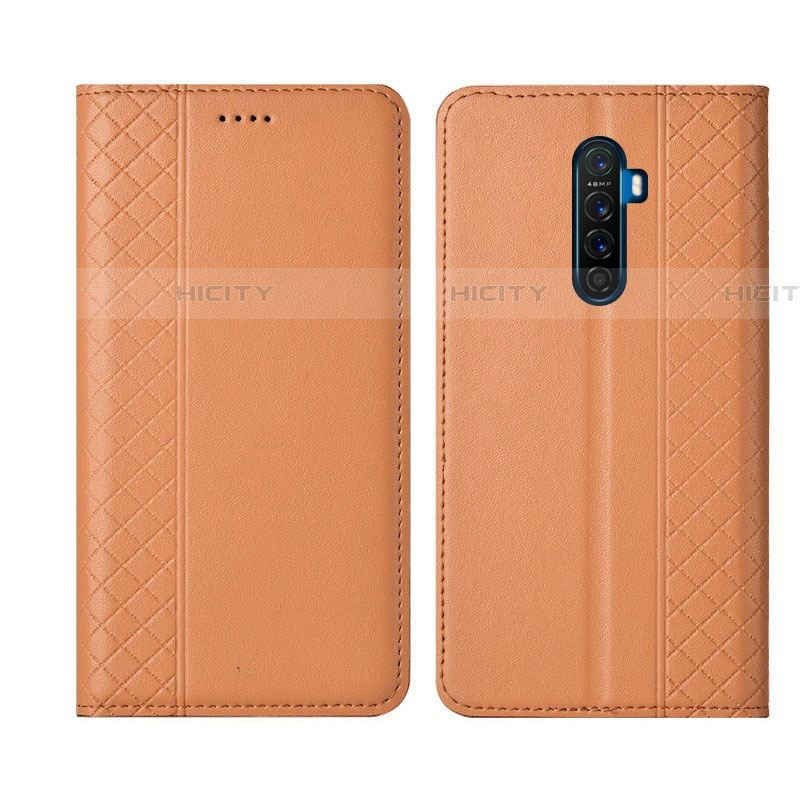 Coque Portefeuille Livre Cuir Etui Clapet L01 pour Oppo Reno Ace Orange Plus