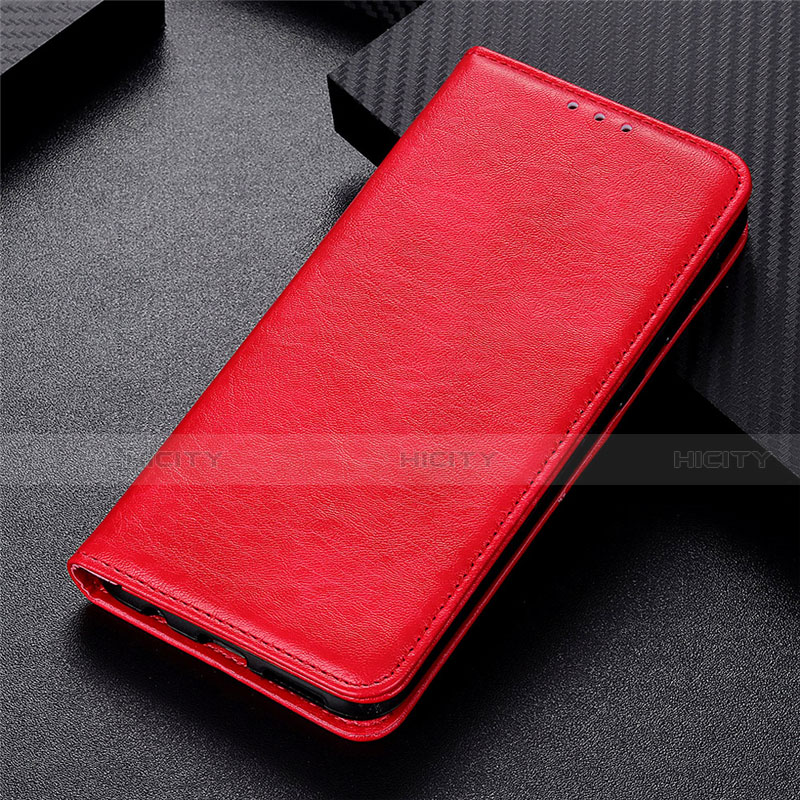 Coque Portefeuille Livre Cuir Etui Clapet L01 pour Oppo Reno4 F Rouge Plus