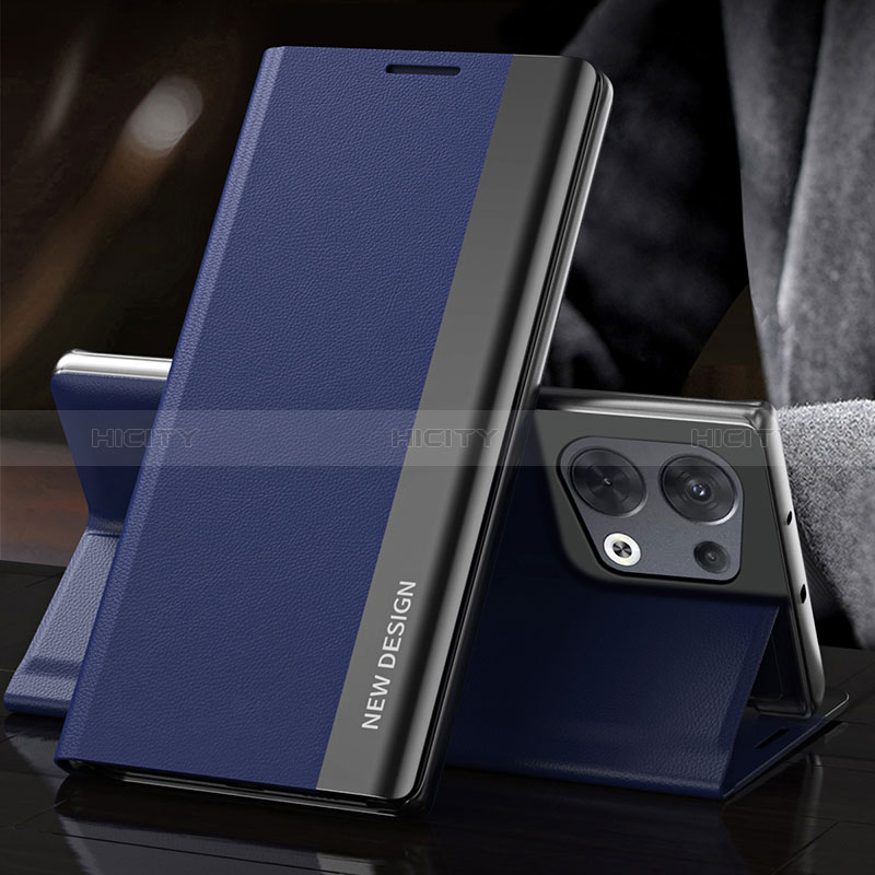 Coque Portefeuille Livre Cuir Etui Clapet L01 pour Oppo Reno9 Pro+ Plus 5G Bleu Plus