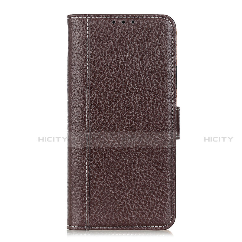 Coque Portefeuille Livre Cuir Etui Clapet L01 pour Realme 5 Pro Marron Plus