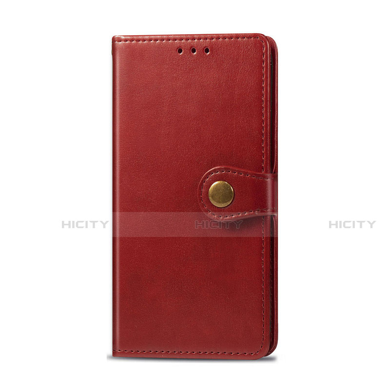 Coque Portefeuille Livre Cuir Etui Clapet L01 pour Realme 5 Rouge Plus