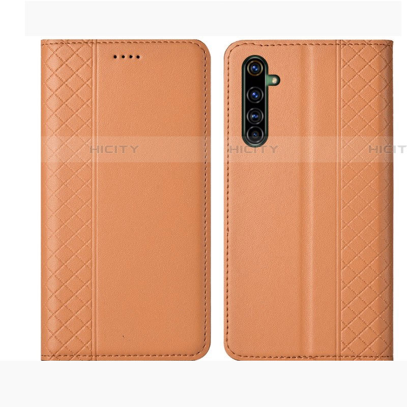 Coque Portefeuille Livre Cuir Etui Clapet L01 pour Realme X50 Pro 5G Orange Plus