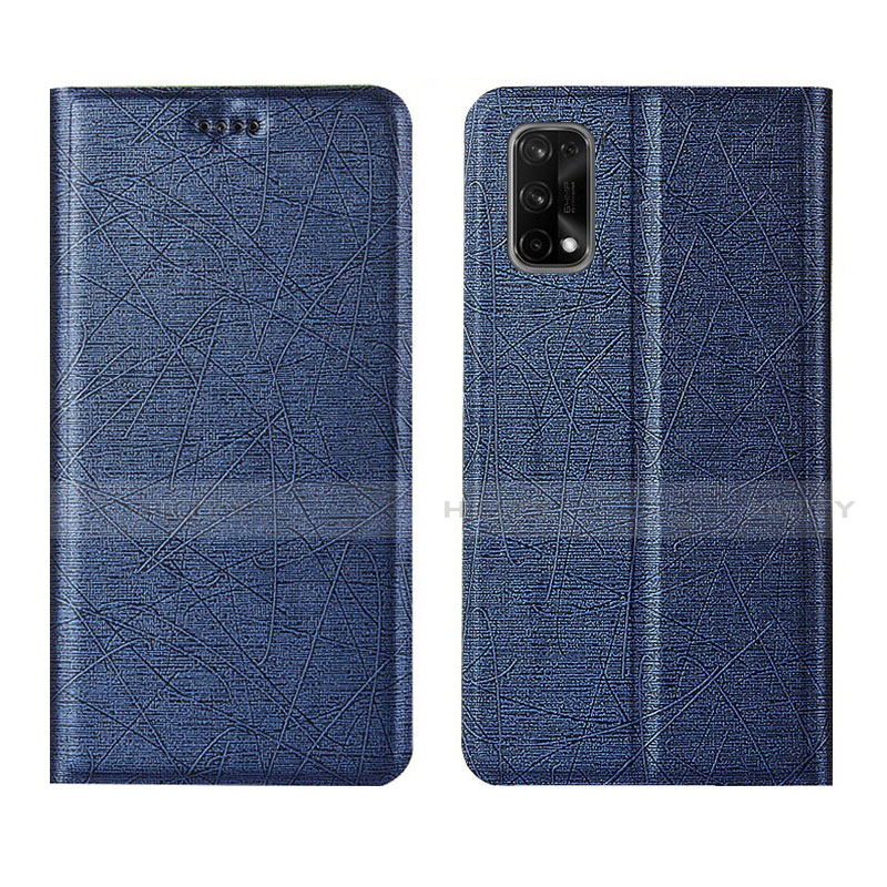 Coque Portefeuille Livre Cuir Etui Clapet L01 pour Realme X7 5G Bleu Plus