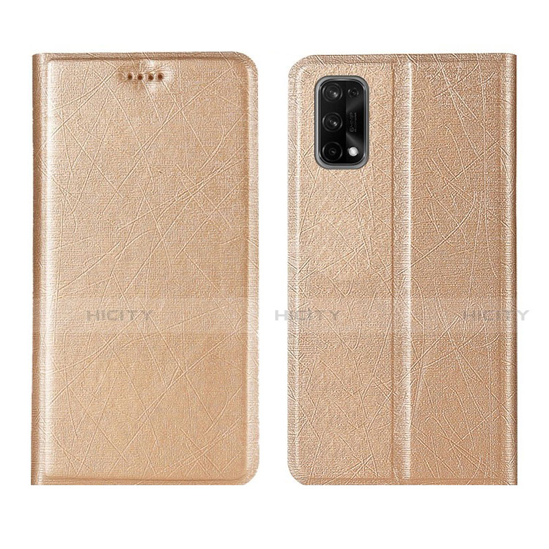 Coque Portefeuille Livre Cuir Etui Clapet L01 pour Realme X7 5G Or Plus