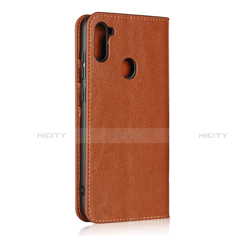 Coque Portefeuille Livre Cuir Etui Clapet L01 pour Samsung Galaxy A11 Brun Clair Plus