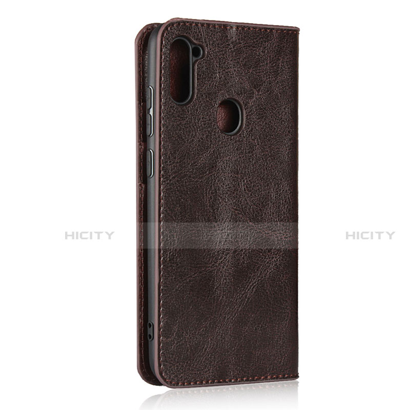 Coque Portefeuille Livre Cuir Etui Clapet L01 pour Samsung Galaxy A11 Marron Plus