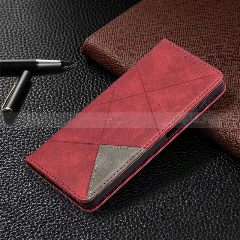 Coque Portefeuille Livre Cuir Etui Clapet L01 pour Samsung Galaxy A12 5G Rouge Plus