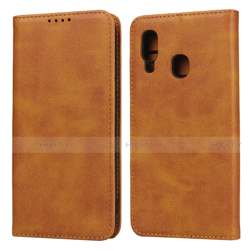 Coque Portefeuille Livre Cuir Etui Clapet L01 pour Samsung Galaxy A20e Orange Plus