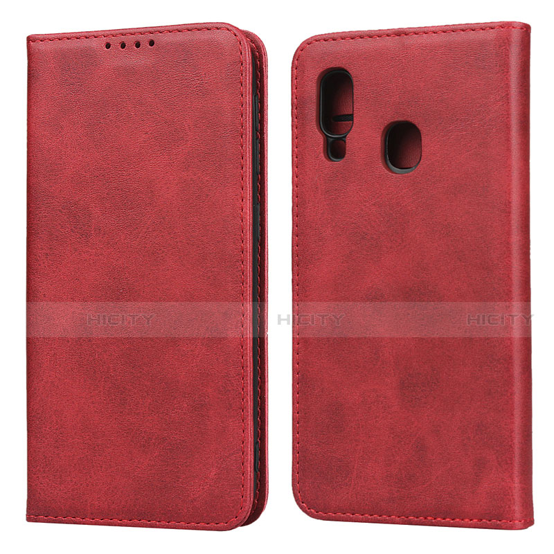 Coque Portefeuille Livre Cuir Etui Clapet L01 pour Samsung Galaxy A20e Rouge Plus