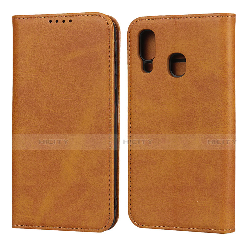 Coque Portefeuille Livre Cuir Etui Clapet L01 pour Samsung Galaxy A40 Orange Plus